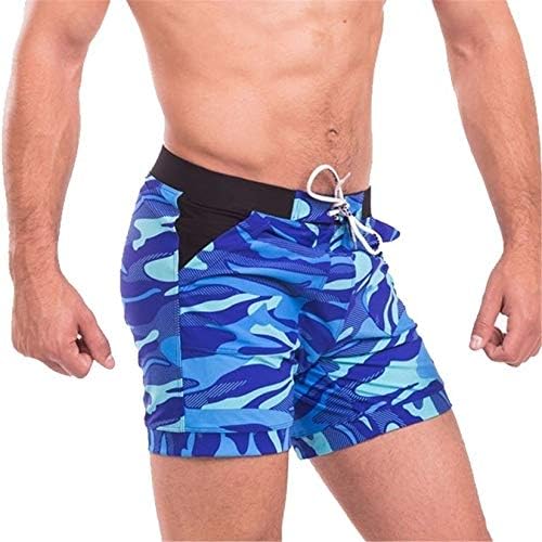 בגדי ים גברים בסיסי שחייה תא מטען לגלוש הסוואה מכנסיים קצרים בגדי ים עם כיס הסוואה קצר מכנסיים