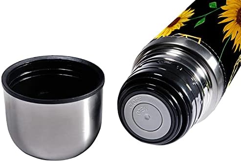 SDFSDFSD 17 גרם ואקום מבודד נירוסטה בקבוק מים ספורט ספורט קפה ספל ספל ספל עור אמיתי עטוף BPA בחינם, צורה מצולעת מוזהבת וחמנית בסגנון צבעי