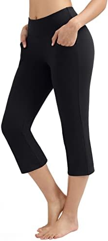 מכנסי יוגה של Ewedoos Bootcut לנשים מכנסי יוגה עם מותניים גבוהים עם כיסים לנשים מכנסי עבודה של מכנסי אימון מכנסיים