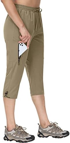 מכנסי גולף של Cakulo נשים עמידות בפני מים קלים מתאימים מכנסי טיול ארוכים מכנסי דייג עם כיסים