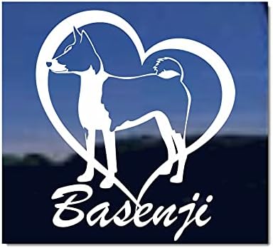 Basenji Love Heart Vinyl Window Dog Window