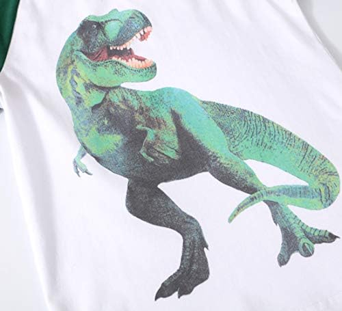 פעוטות בנים כותנה דינוזאור חולצת טי 3 חבילה טי שרוול ארוך במשך 2-8 שנים