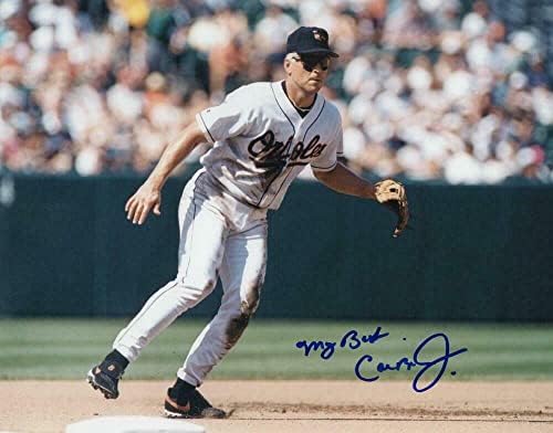 CAL RIPKEN JR חתום חתימה 11x14 צילום - Baltimore Orioles Star Baseball HOF - תמונות MLB עם חתימה