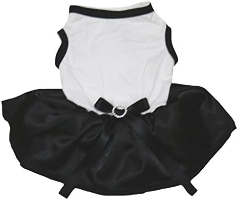 בגדי גור של פטיטבלה שמלת כלב שמלת כלב רגיל לבן עליון שחור שחור