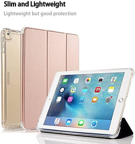 Valkit iPad מארז דור 6/5, iPad 9.7 אינץ 'מארז 2018/2017, מארז אייר אייר, iPad Air 2 Case - חכם Folio Stand Stand מגן על כיסוי גב שקוף