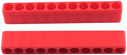 Hscgin 5pcs 11 חורים Hex Shank מברג סיביות אחסון מארז מברג מברג פלסטיק, אדום