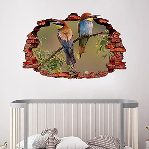 מדבקות קיר משפחתיות ציפורים - אמנות קיר מערכת - זוג ציפורים דפוס תלת מימד בית - עיצוב קיר של חיות ציפורים קיר - עיצוב קיר חמוד קיר קיר
