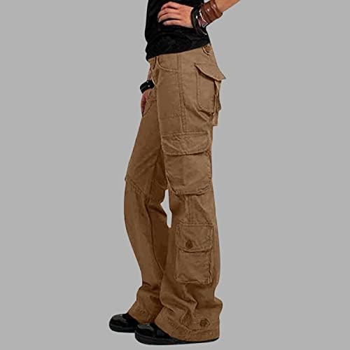 מכנסי מטען ורודים של זלובה, מכנסי מטען רחבים נשים עם כיסים מכנסי רגל רחבים