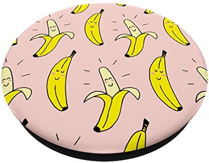 דפוס בננה שמח חיוך אוכל פירות מצחיק סומק סומק ורוד פופ -פופ -פופגריפ הניתן להחלפה