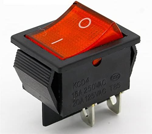 HALONE 2 PCS אדום 4 סיכה אור/כיבוי כפתור סירה מתג 250V 16A AC AC 125V/20A