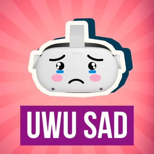 פנים עצובות UWU - Oculus Quest 2 - מדבקות - שחור וורוד