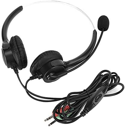 אוזניות מחשב בינאורליות מיקרופון גמיש מסתובב עור מפוצל, אוזניות משחקי אוזניות אוזניות הגנה על אוזניים עם פונקציה מצוינת של בידוד רעשים,