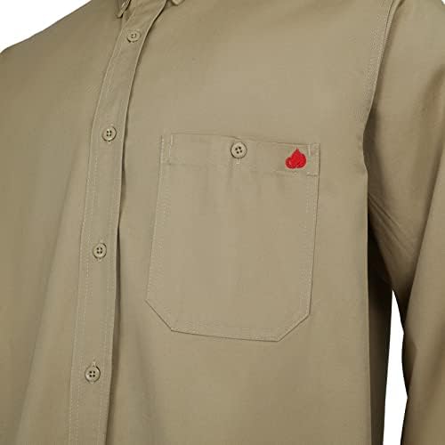 Workweya fr חולצות ריתוך 7.5oz כפתור כותנה למטה חולצה עמידה בפני להבה לגברים